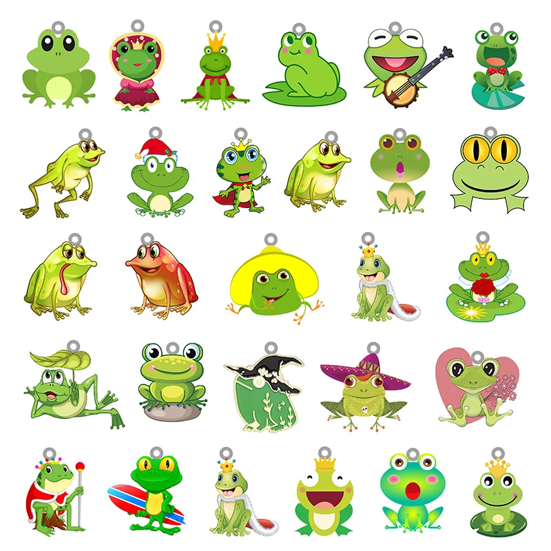 

TAFREE Cute Little Frog Anime Acrylic Pendant Epoxy Jewelry Earrings Pendant Necklace Bracelet Animation DIY Making Jewelry Gift