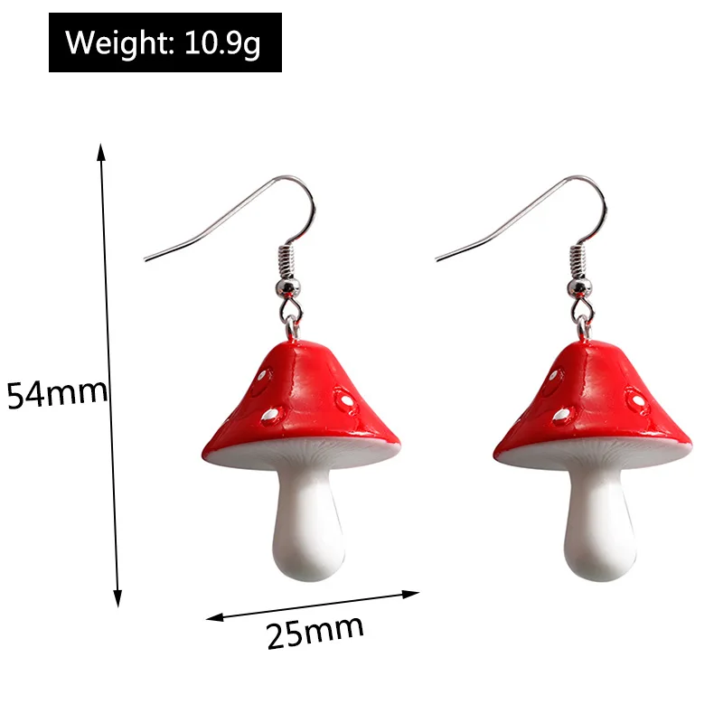 

8 Colors Cute Plant Mushroom Earrings for Women Girls Cartoon Enamel Dangles Earrings Girl Children Ear Hook DIY Party Jewelry