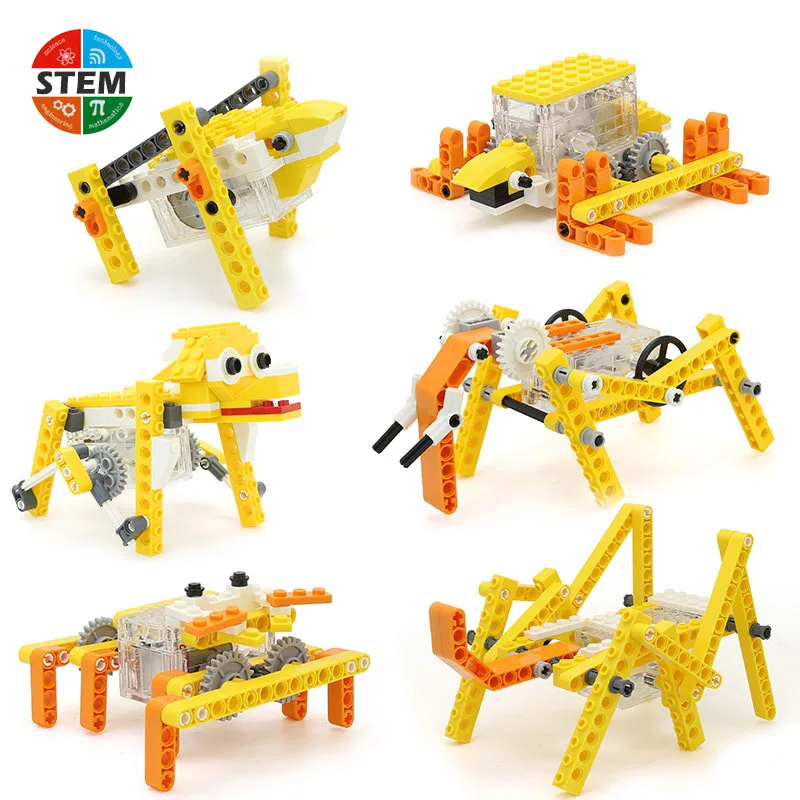 Механические шестерни технические строительные блоки 3D животных модель серия
