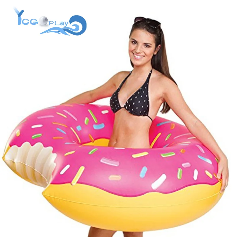 Обновленный розовый надувной пончик из ПВХ для взрослых и детей плавательное
