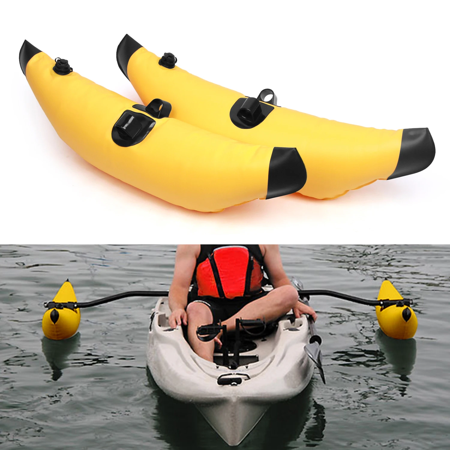 

2pcs Kayak PVC Inflatable Outrigger Float Kayak Boat Fishing Standing Float Stabilizer System Kit