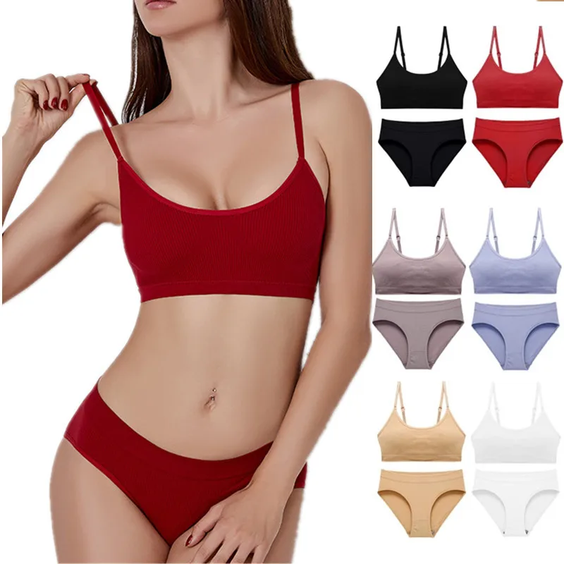 

Комплект женского нижнего белья из бесшовного бюстгальтера пуш-ап и трусиков