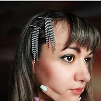 full rhinestone long tassel hairpins barrettes hair accessories for girl luxury crystal rainbow hair clips hair jewelry hairgrip