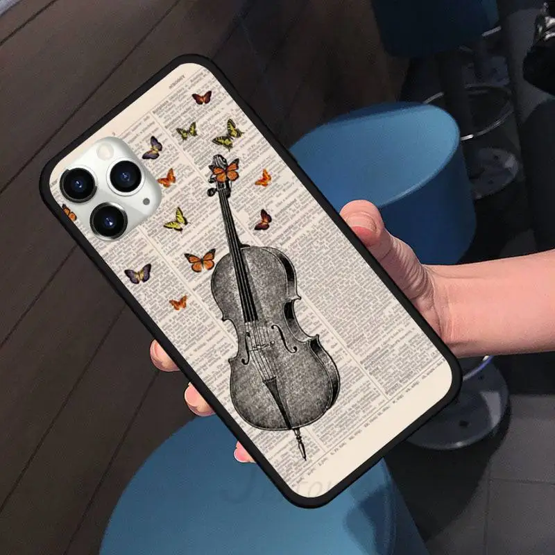 

Music Violin dance piano papaer Phone Case for iPhone 11 12 pro XS MAX 8 7 6 6S Plus X 5S SE 2020 XR shell cover funda