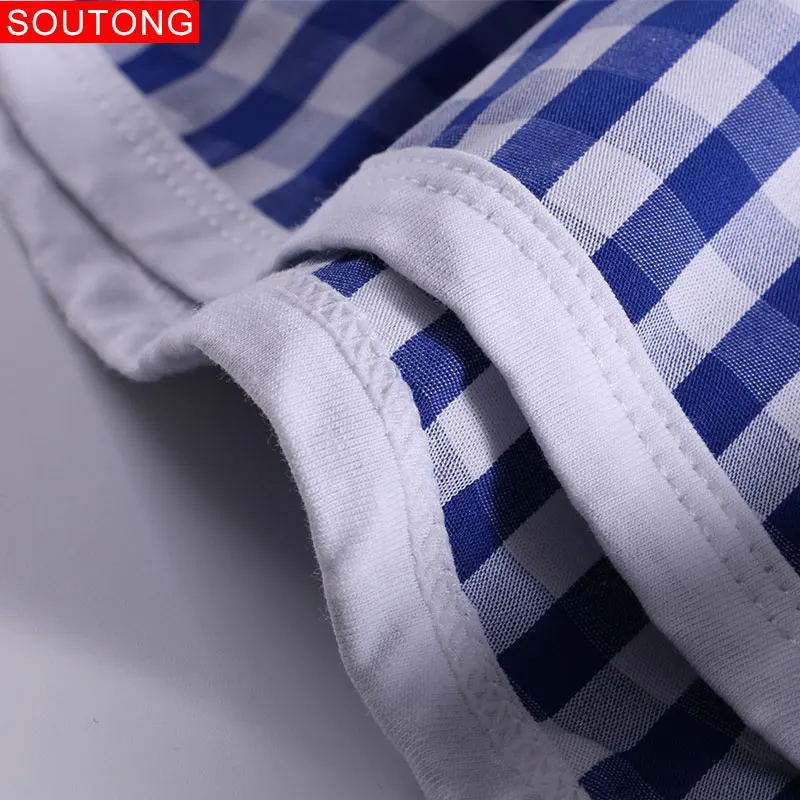 Soutong, мужское нижнее белье, хлопок, в клетку, боксеры, мужские, Bokserki Meskie, свободные, боксеры, Homme