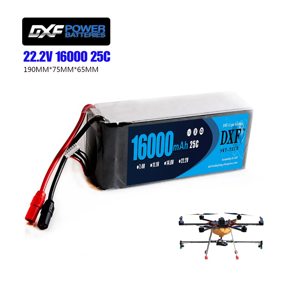DXF Lipo Drone FPV батарея 22 2 V 16000mah 25C Max 50C игрушки и хобби для квадрокоптеров вертолетов