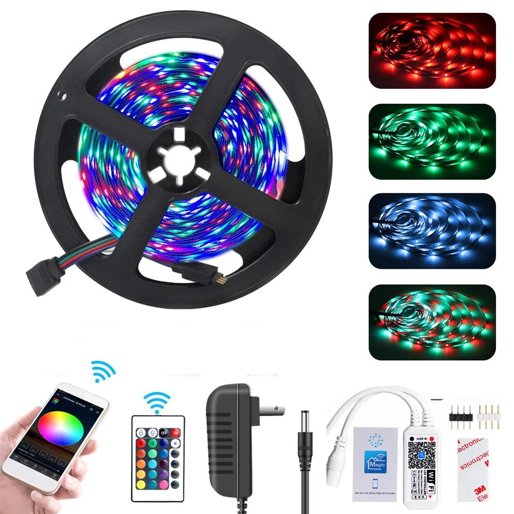 Гибкая светодиодная ленсветильник 12 В 2835 SMD RGB Wi Fi 5 м 10 15 20 м|Светодиодные ленты| |