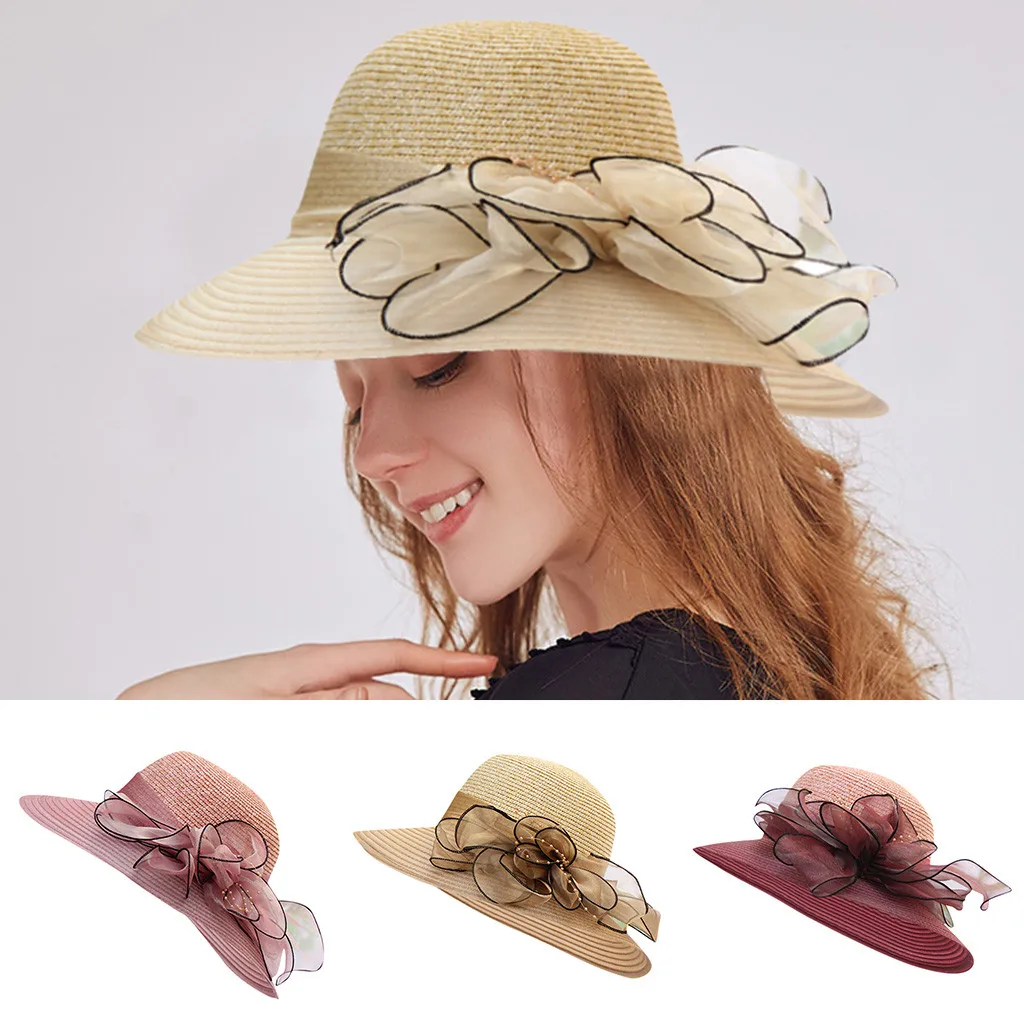 Кружевная Цветочная Повседневная Кепка солнцезащитная летняя Вуалетка вечерние