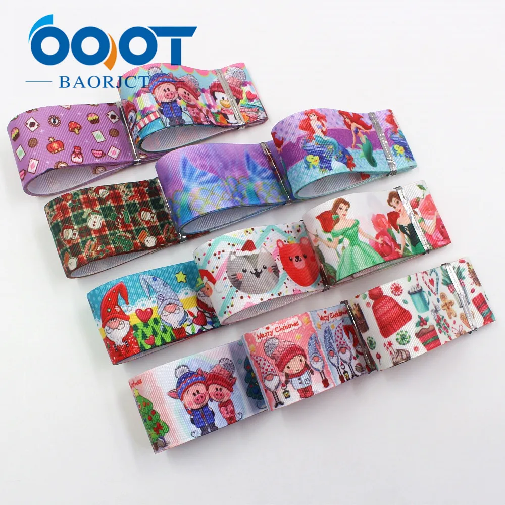 OOOT BAORJCT I-19809-1862, 38 мм 10 ярдов мультфильм термотрансферные печатные корсажные ленты, ленты ремесла, лук крышка DIY аксессуары