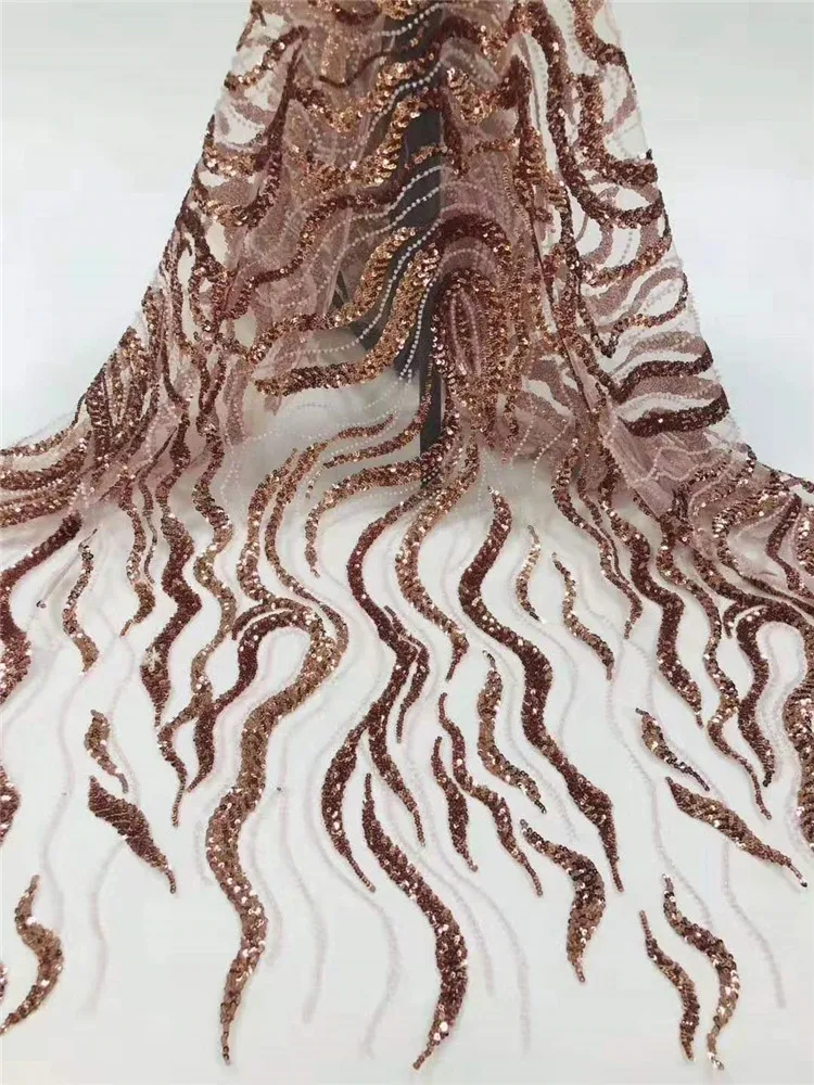 Высокое качество бусинки блестки вышитое Африканское кружево французское