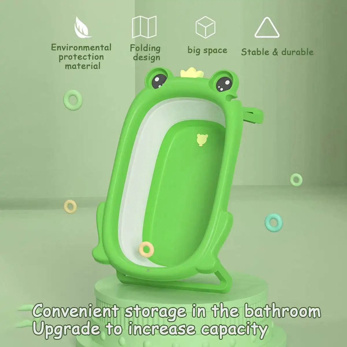 

Портативная Детская ванна, детский прибор для сна, не скользит, мультяшный рисунок с термометром, коврики для ванной Senor для новорожденных