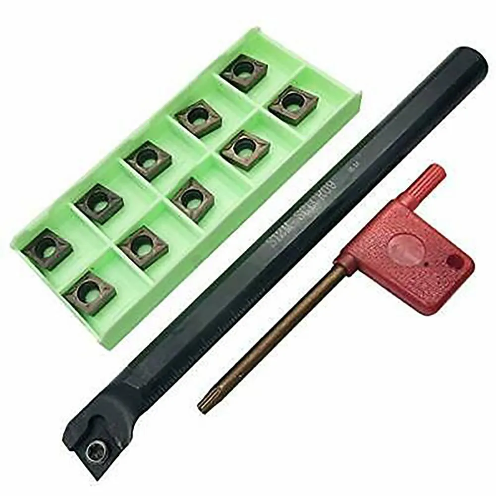 

Solid SCLCR Boring Bar Threading W/ Wrench 10 Pcs CCMT09T304 Blade 95° Cemented Carbide