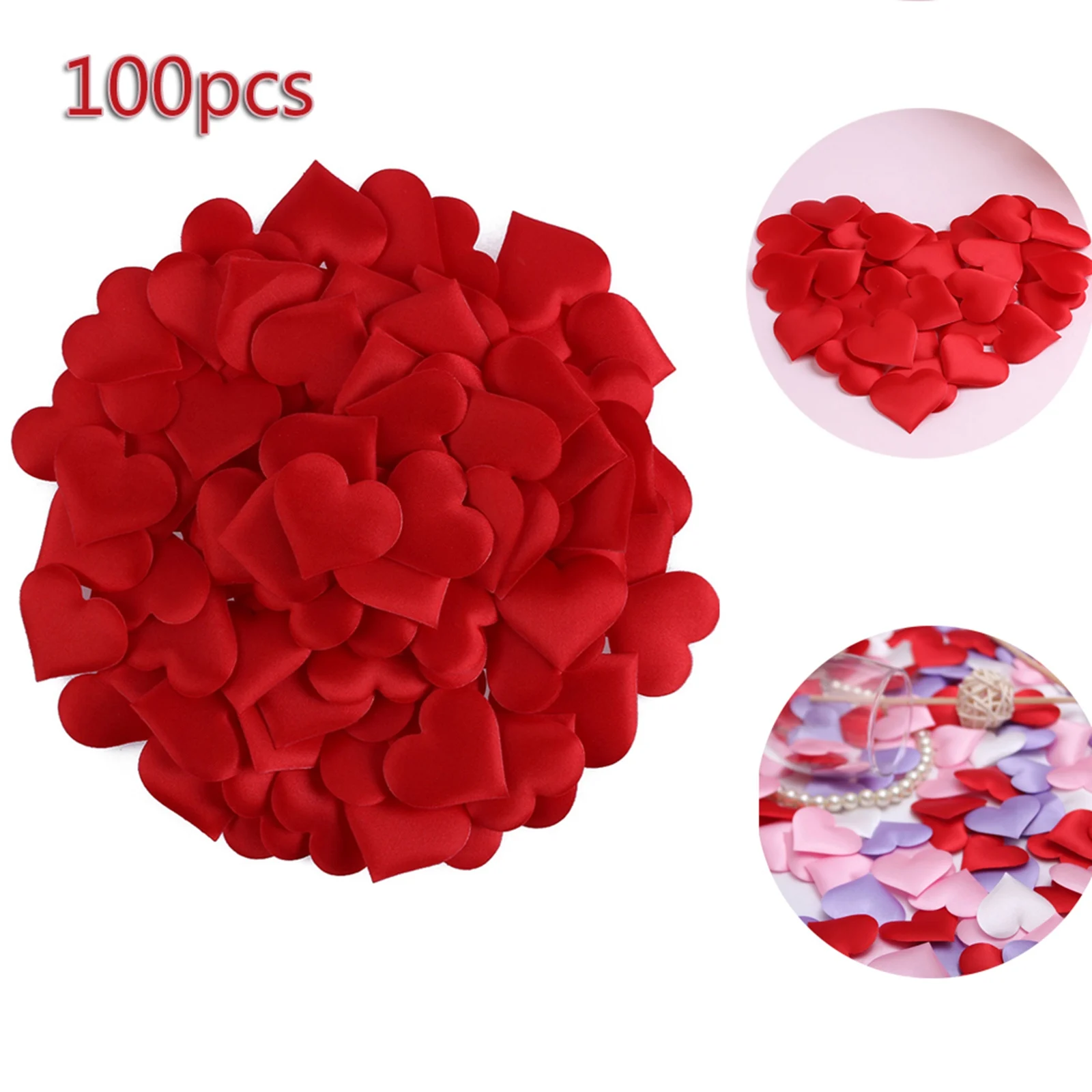 

100PCS Fabric Love Sponge Throwing Rose Petals Wedding Party Decoration Handmade Valentine'S Day Birthday Supplies