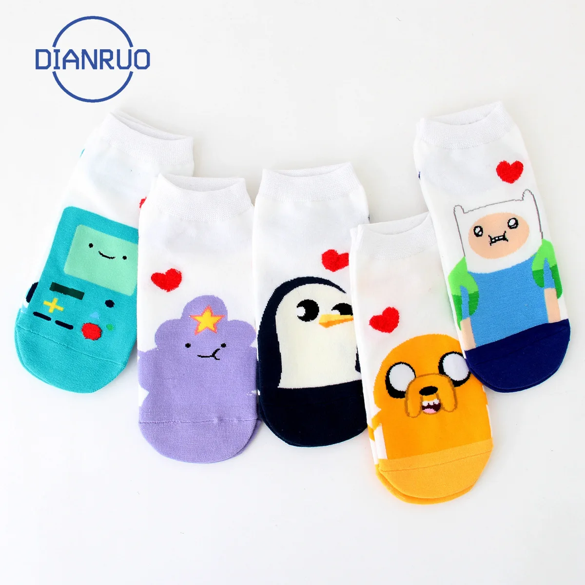 Женские Мультяшные носки DIANRUO невидимки в виде птиц и животных хлопковые тапочки