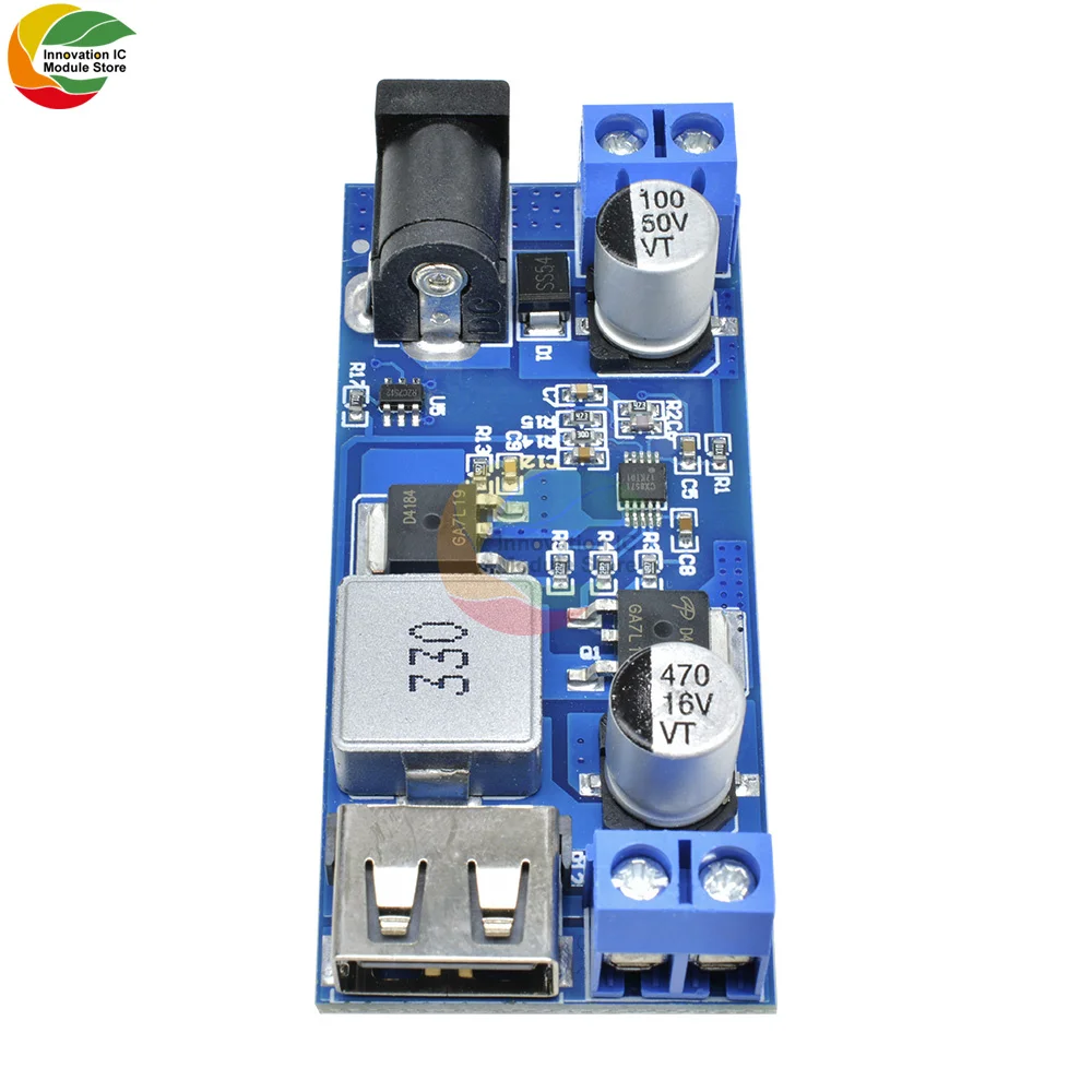 Регулируемый понижающий преобразователь источника питания USB LM2596S 24 В/12 В в 5 А