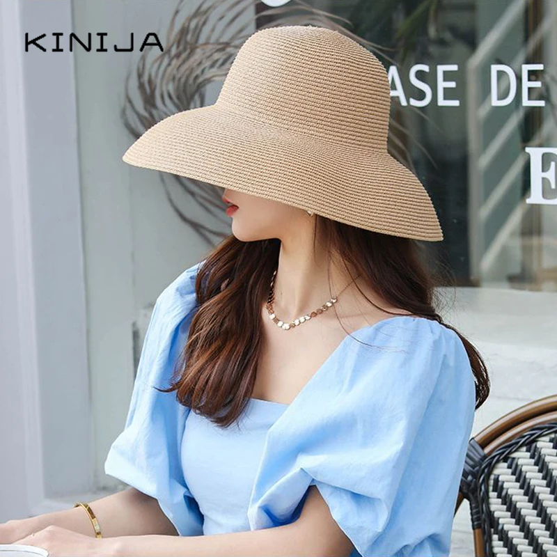 Шляпа женская с широкими полями соломенная защитой от ультрафиолета|Женские
