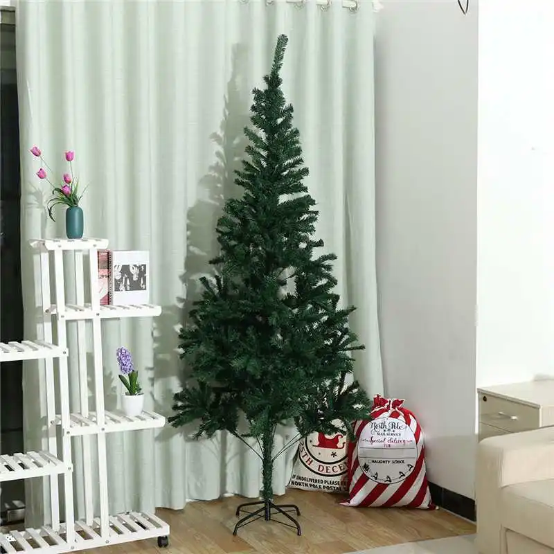 Новая искусственная Рождественская Елка зеленая X-mas пластиковое дерево 180 см Новогодние украшения для дома настольные украшения Рождественская елка