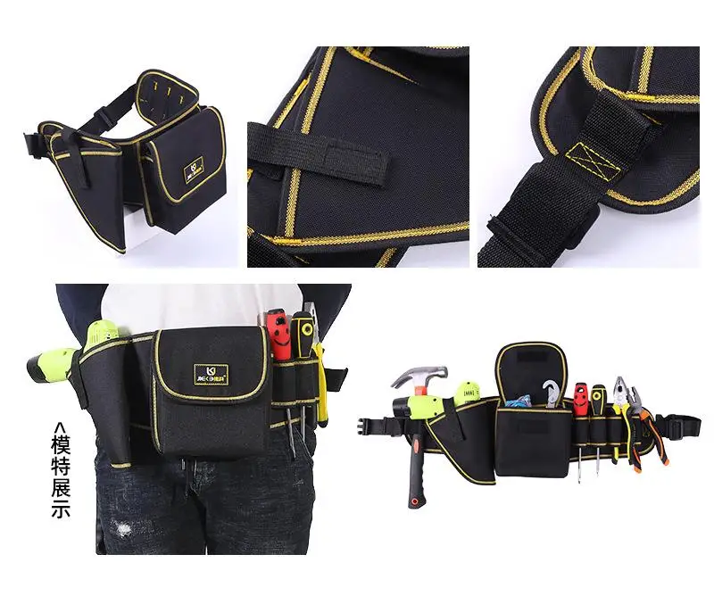 

Multi-function Waist Pack Repair Work Tool Electrician Storage Bag installer Oxford Hardware Tool Pocket Wrench Pliers Storage b