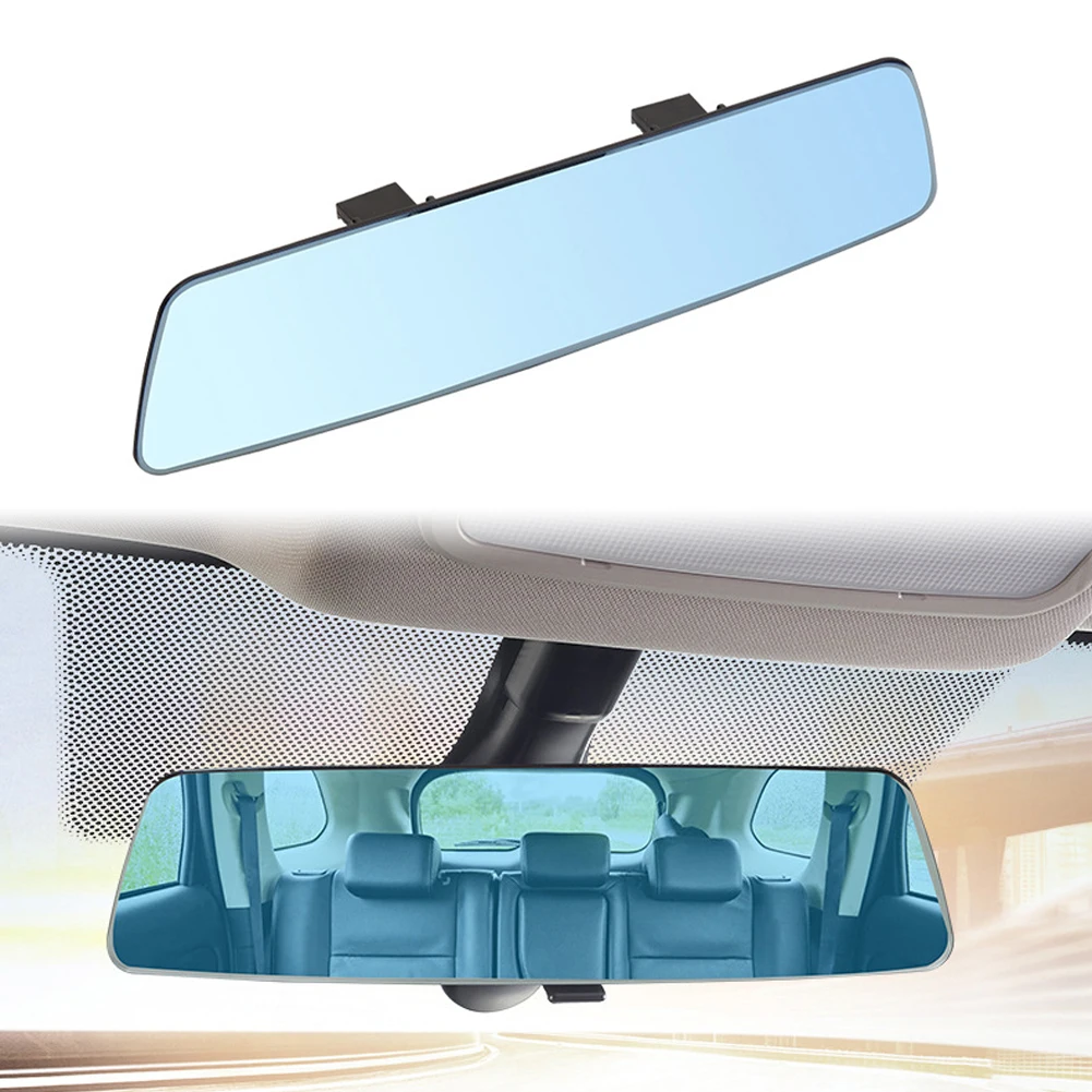 

Wide Angle Rear view Mirror Universal Curve Convex Rear View Mirror, Clip on Car Rearview Anti-glare Blue for SUV/Truck/Car
