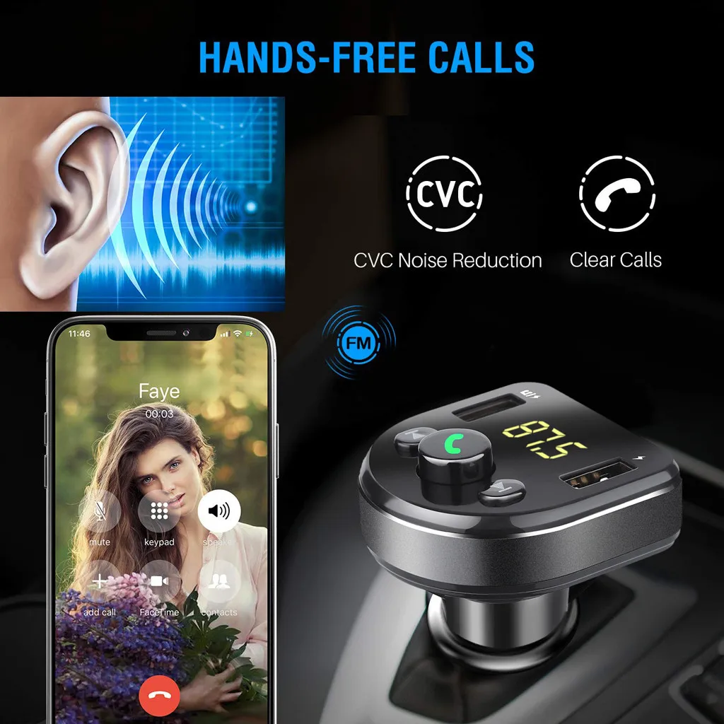 Автомобильное зарядное устройство с Bluetooth и USB-портом 5 В/2 1 А | Автомобили