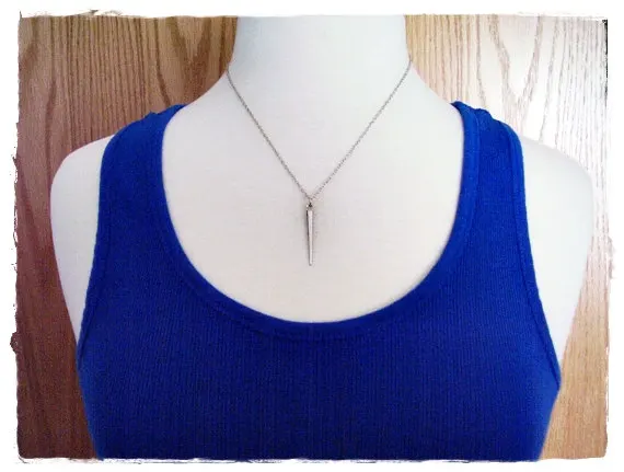 

Fashion simple punk style personality alloy sharp cone necklace