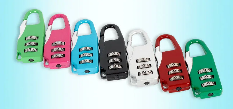 Hot Sale locks New Resettable 3 Digit Combination Save Travel Luggage Suitcase Code Lock Black Backpack lock 7 colors wholesale