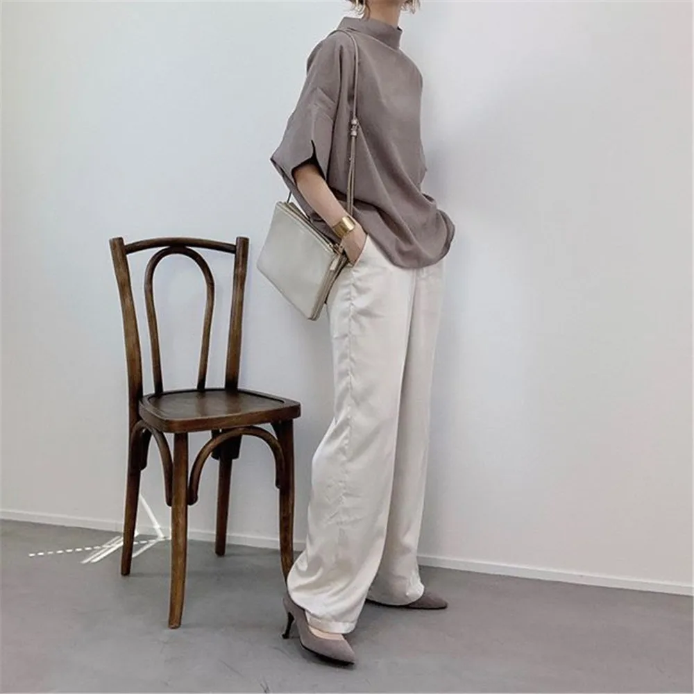 

Japan Minimalist Solid Summer Blouse Shirt Women Elegant Office Work Wear Top OL Blusa 2021 Korea Style Oversize Blouses Lady