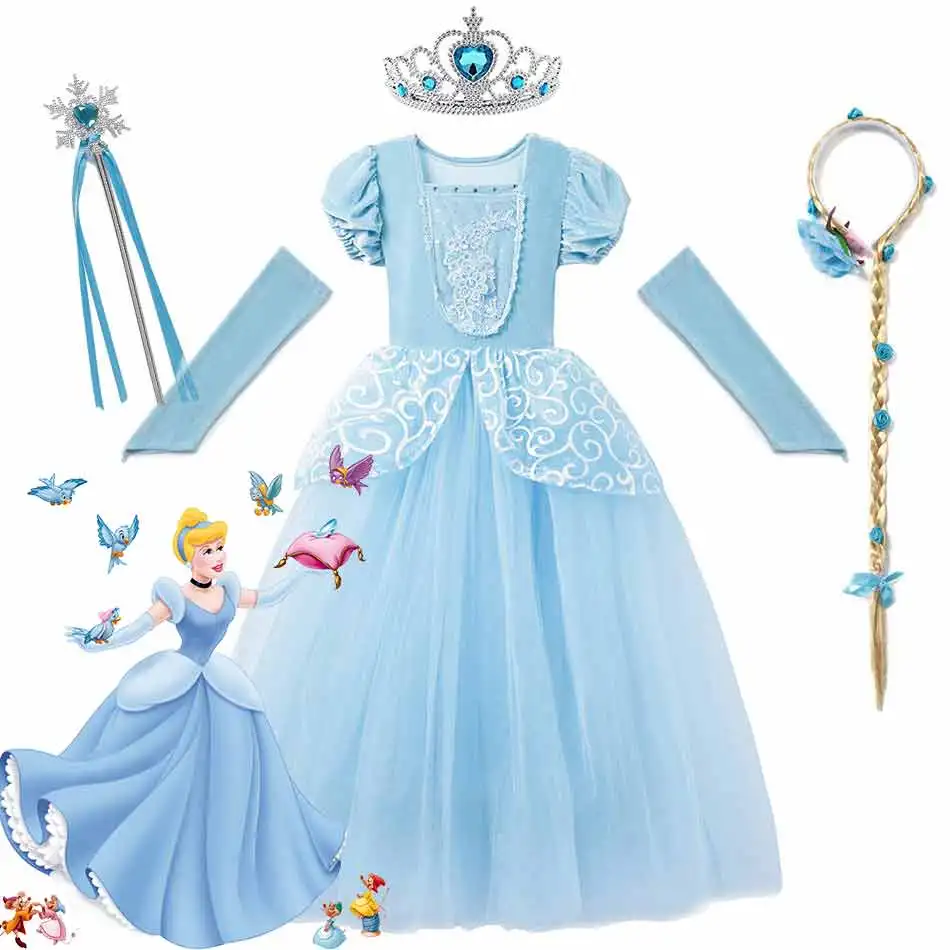 Платье принцессы Золушки Disney подарок на день рождения для девочек платье в стиле