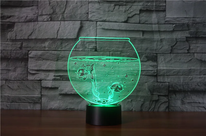 

Fish Tank LED RGB Night Light 7 Color Change Desk Light Action Figure PVC Kids Toys Brinquedos Christmas Gift