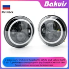 Универсальные Bi LED Фары 7 дюймов с Ангельскими глазками 40W 60W