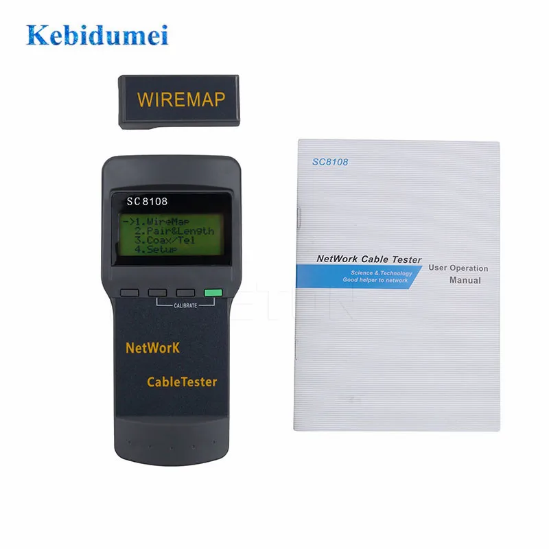 Беспроводной сетевой тестер Kebidumei SC8108 с ЖК дисплеем кабеля RJ45 и LAN для телефона