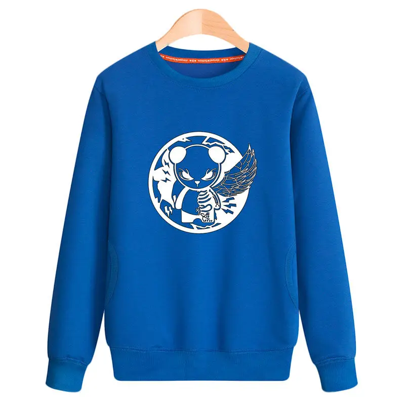 

Свитшот мужской с принтом панды, повседневный модный спортивный топ с круглым вырезом, Свободное пальто с мультяшным принтом, универсальны...