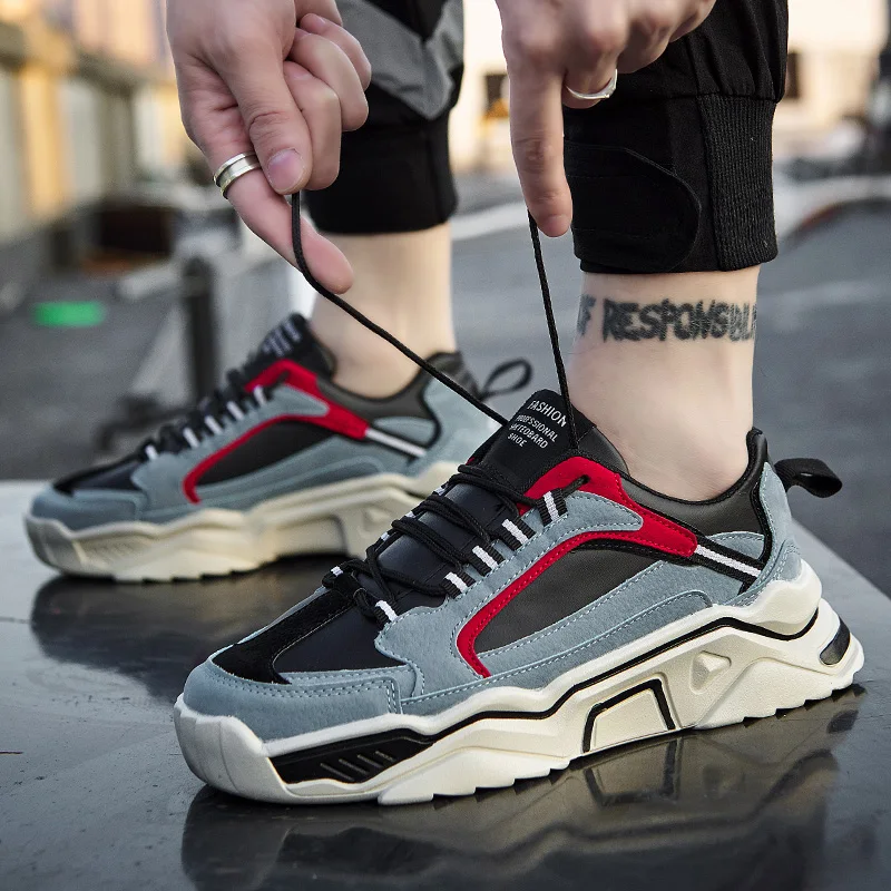 

Men Running Shoes Air Cushion Sneakers Breathable Outdoor Walking Sport Shoes For Male Lace-up Casual Shoes Bubble Men Footwear