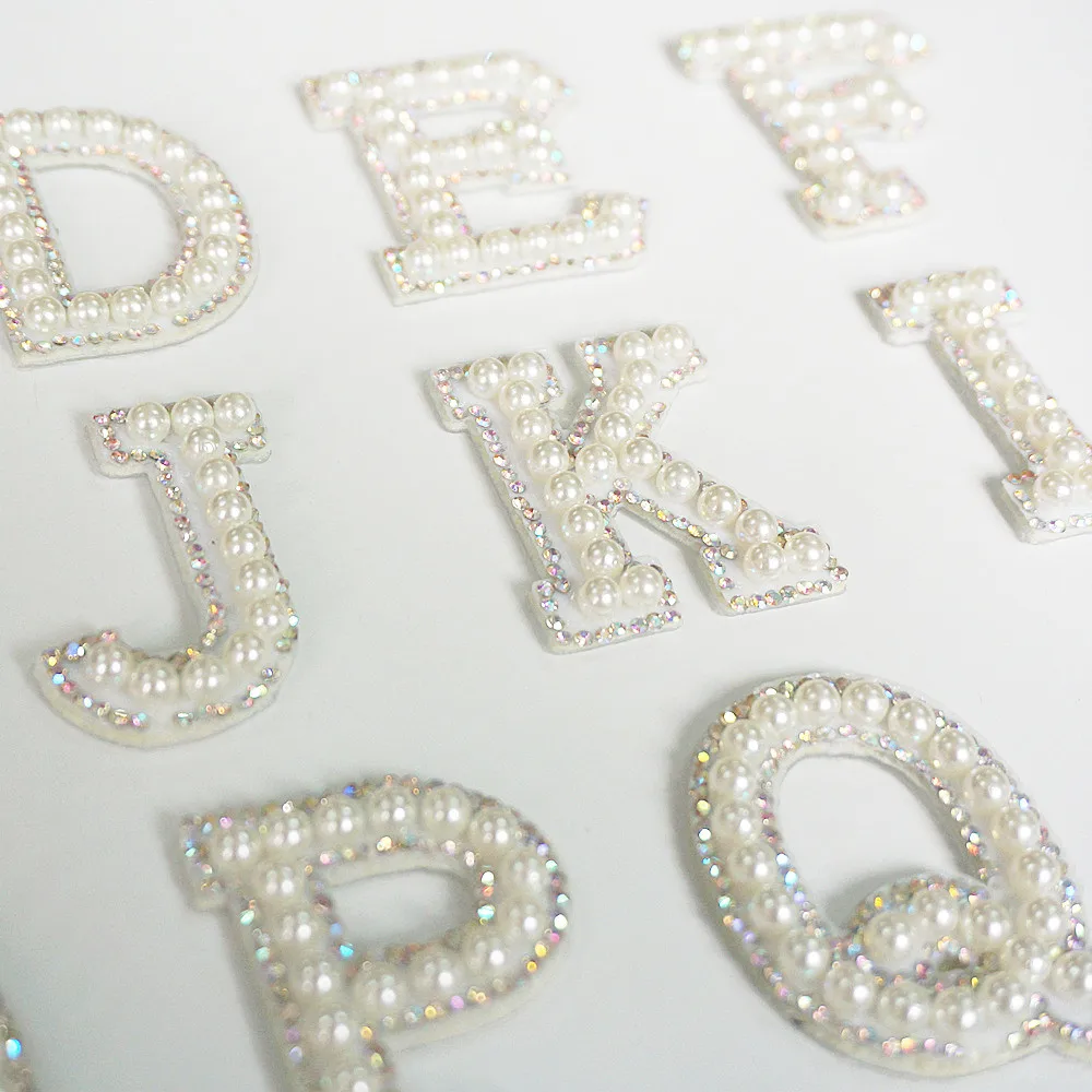 A Z жемчужные стразы буквы английского алфавита шить приклеивающиеся утюгом