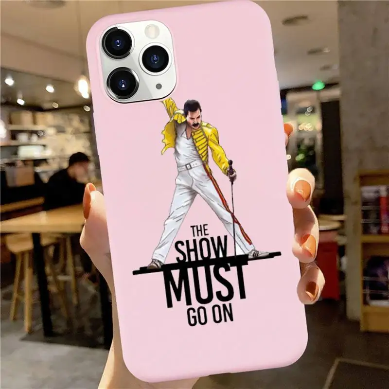 

Queen band Freddie Mercury high quality Phone Case shell Candy Color for iPhone 6 7 8 11 12 s mini pro X XS XR MAX Plus