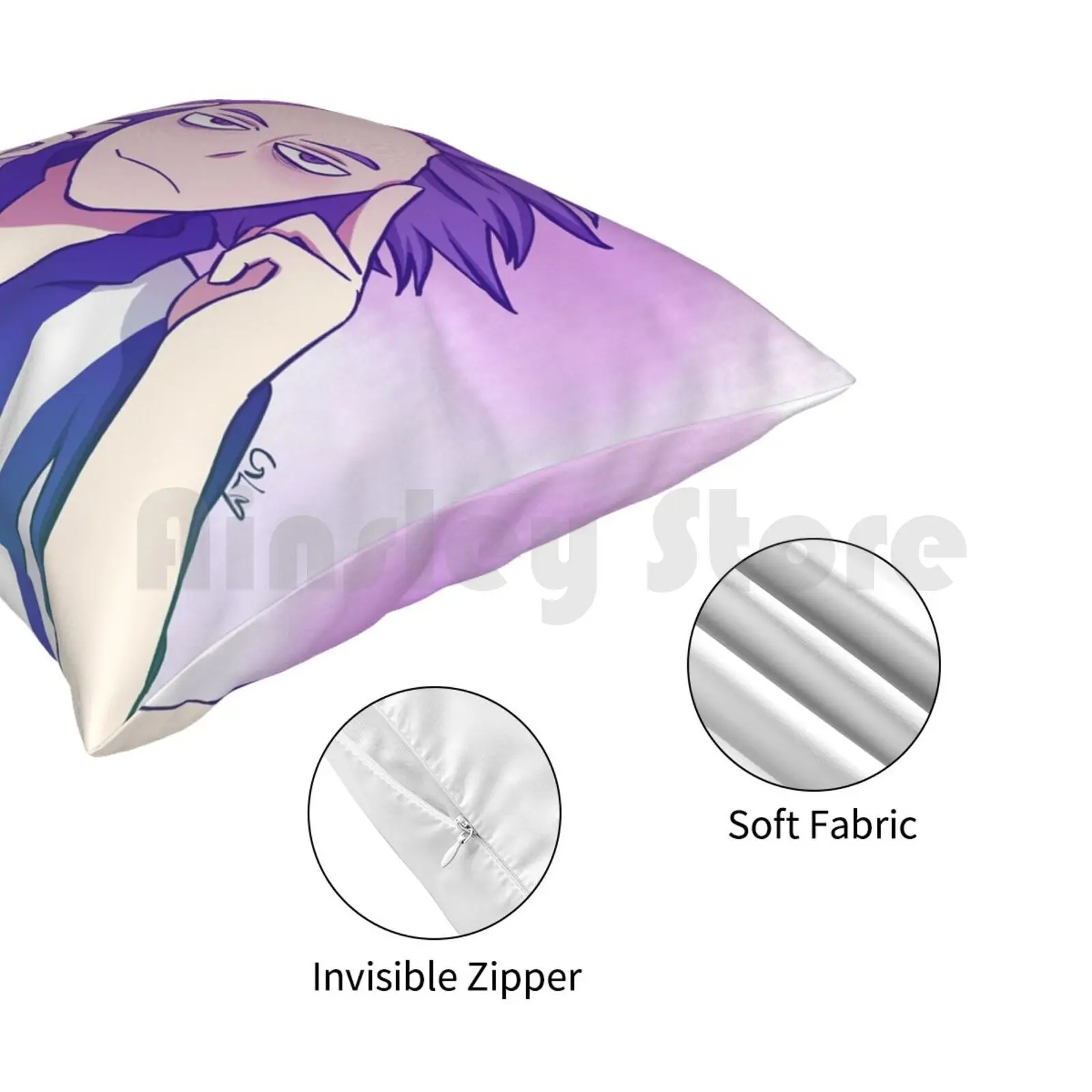 Hitoshi Shinso Подушка Чехол напечатанная домашняя мягкая искусственная Обложка аниме