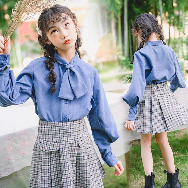 

2020 New Spring Girls Summer Blouse Fashion Long Sleeve Girls Tops and Blouses Vintage Big Girls Shirts Blusas Roupa Tops CL4841