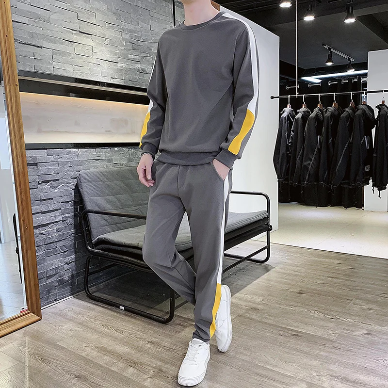 

Men Casual Sets Sweat Suits Matching Fashion Trend Spring Autumn Vintage Sweatshirt Pants Sets Ropa Hombre Men Clothing BC50TZ