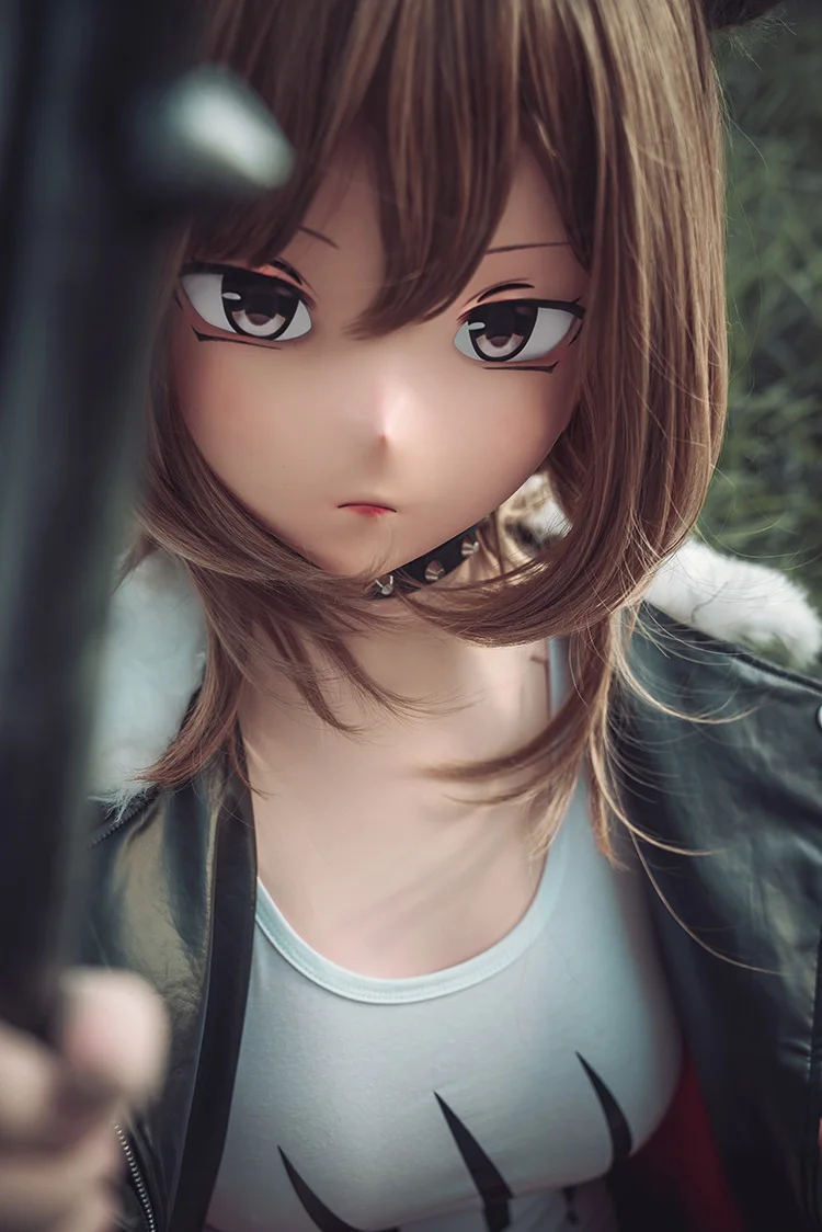 (A41) Custom Female/Girl Resin Cosplay Japanese Role Play Anime Character Kigurumi Mask With Back Shell Crossdresser Doll