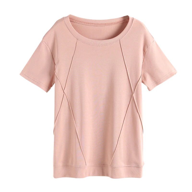 

Women T-shirts 2020 Spring Summer Fashion Female Solid O-Neck Casual Loose Cotton Short Sleeve T-shirt Pullover Tops Tees Tshirt