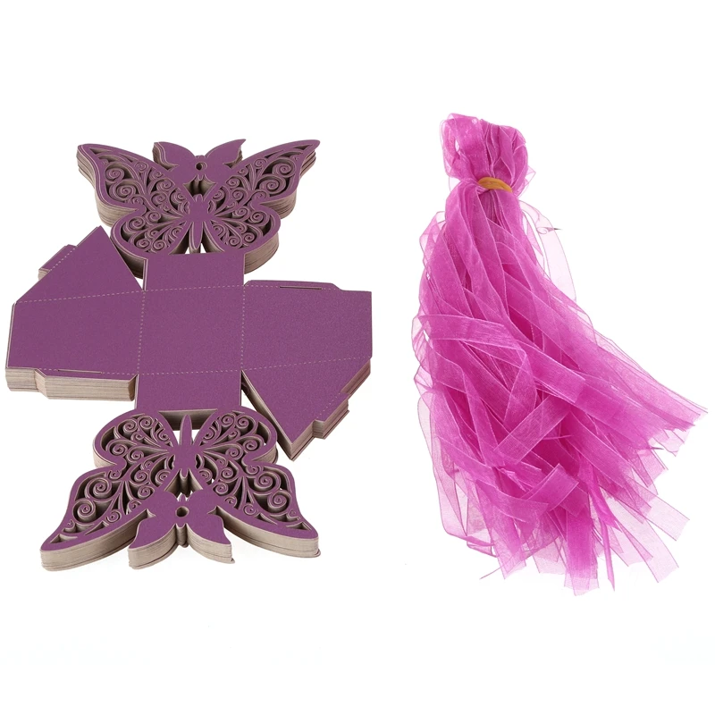 Новинка 50 шт. Подарочная коробка с бабочками для свадебных торжеств свадебные