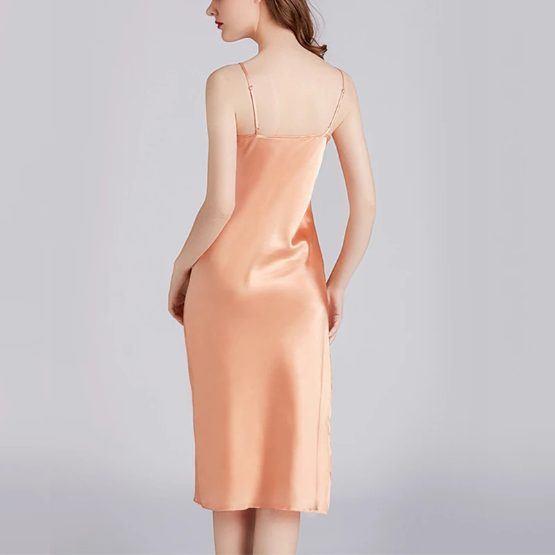 Женская пижама ночная сорочка из шелкового атласа рубашка ночное белье женская