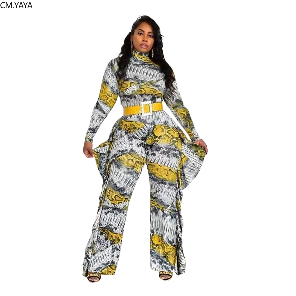 GL женский зимний комбинезон осенний полный рукав круглый вырез принт оборки