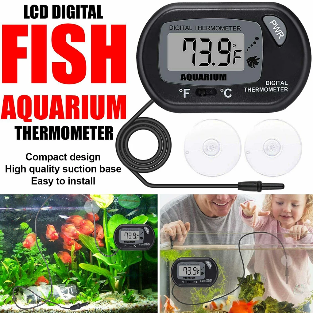 Цифровой аквариумный термометр с ЖК-дисплеем, измеритель температуры воды в аквариуме, детектор температуры в аквариуме, аксессуары для ак...