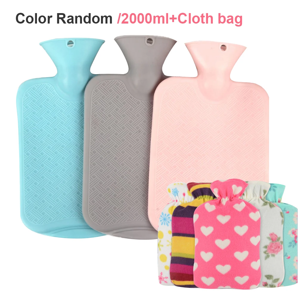Winter Hot Water Bottle Rubber With Cloth Cover Large Capacity Hand Warmer Portable Pain Relief Bag Long Time Heating | Бытовая техника