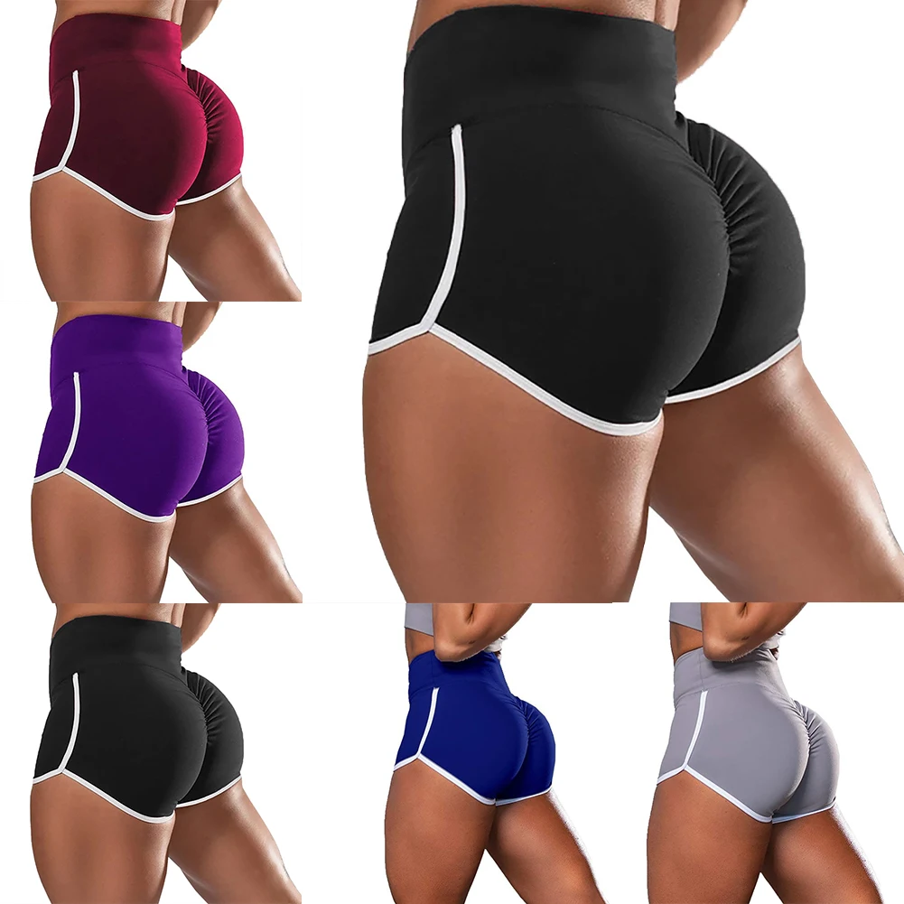 

New Summer Sport Shorts Women High Waist Elasticated Seamless Fitness Leggings Push Up Gym Training Gym Tights Pocket Short