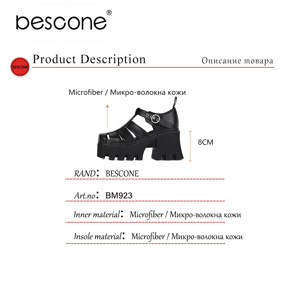 

BESC0NE Summer Lady Shoes Sandals Gladiator Platform Soft Fashion Solid Strange Heel Dress Neutral Style Super High Heel BM923