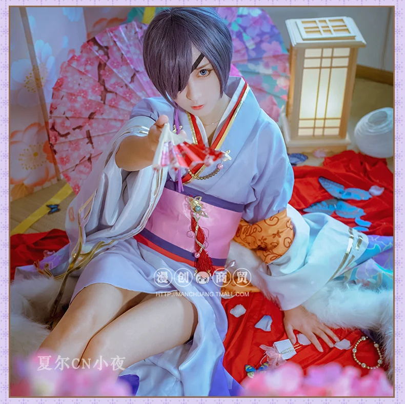 2017 Черный Дворецкий Луна Пробуждение аниме Ciel Phantomhive кимоно косплей Yume 100 костюм