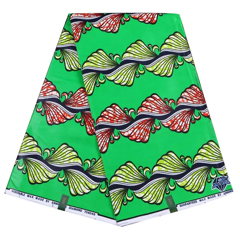 Зеленый рыбий африканская ткань в национальном стиле хлопок набивные ткани