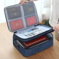 large capacity multi layer document tickets storage bag multifunctional home travel important items organizer holder with lock